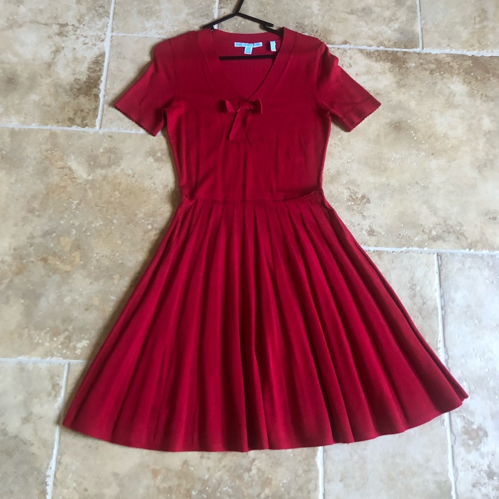 Red knit dress by Draper James